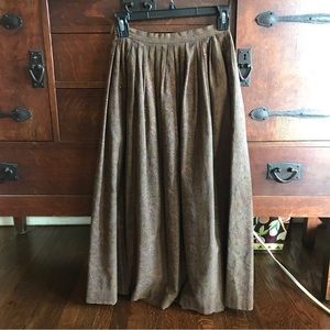Gorgeous Women's Vintage Ralph Lauren Pleated Brown Argyle Cotton Skirt Sz 4